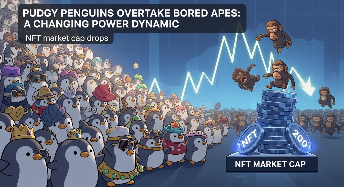 Pudgy Penguins Overtake Bored Apes A Changing Power Dynamic NFT market cap drops